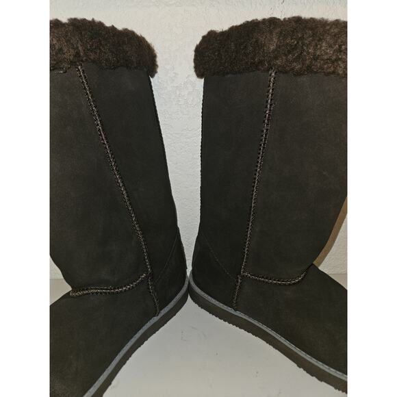 New! Aussie Merino Boots Brown Suede Size 6M - Picture 4 of 10